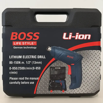 BOSS Li-ion Lithium Electric Drill – High Power Portable Drill Machine Kit